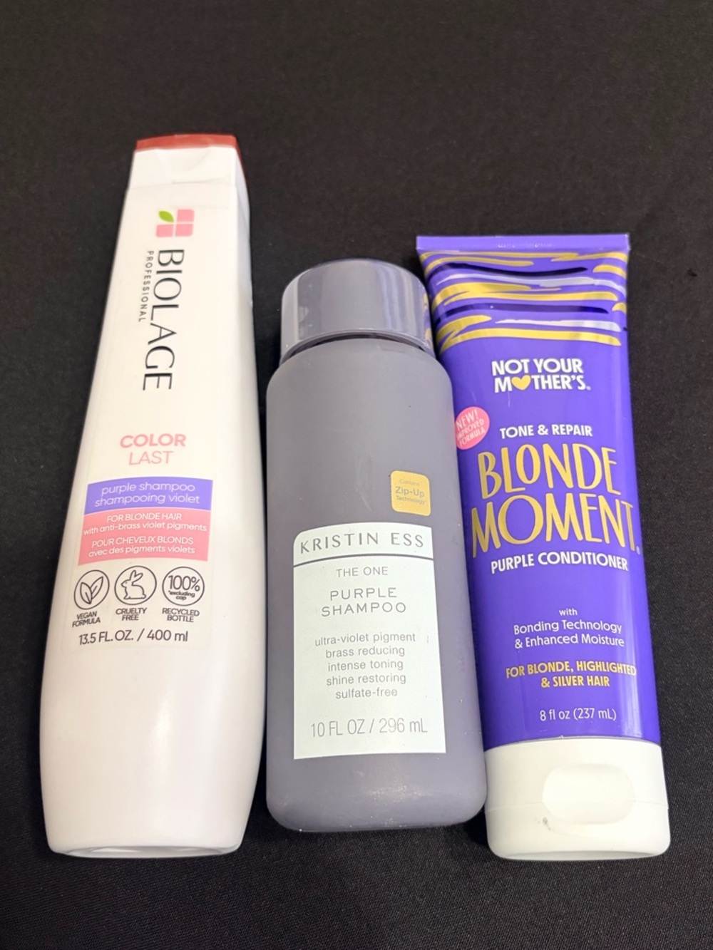 Biolage, Kristin Ess & Not Your Mother's Purple Shampoo & Conditioner Trio New